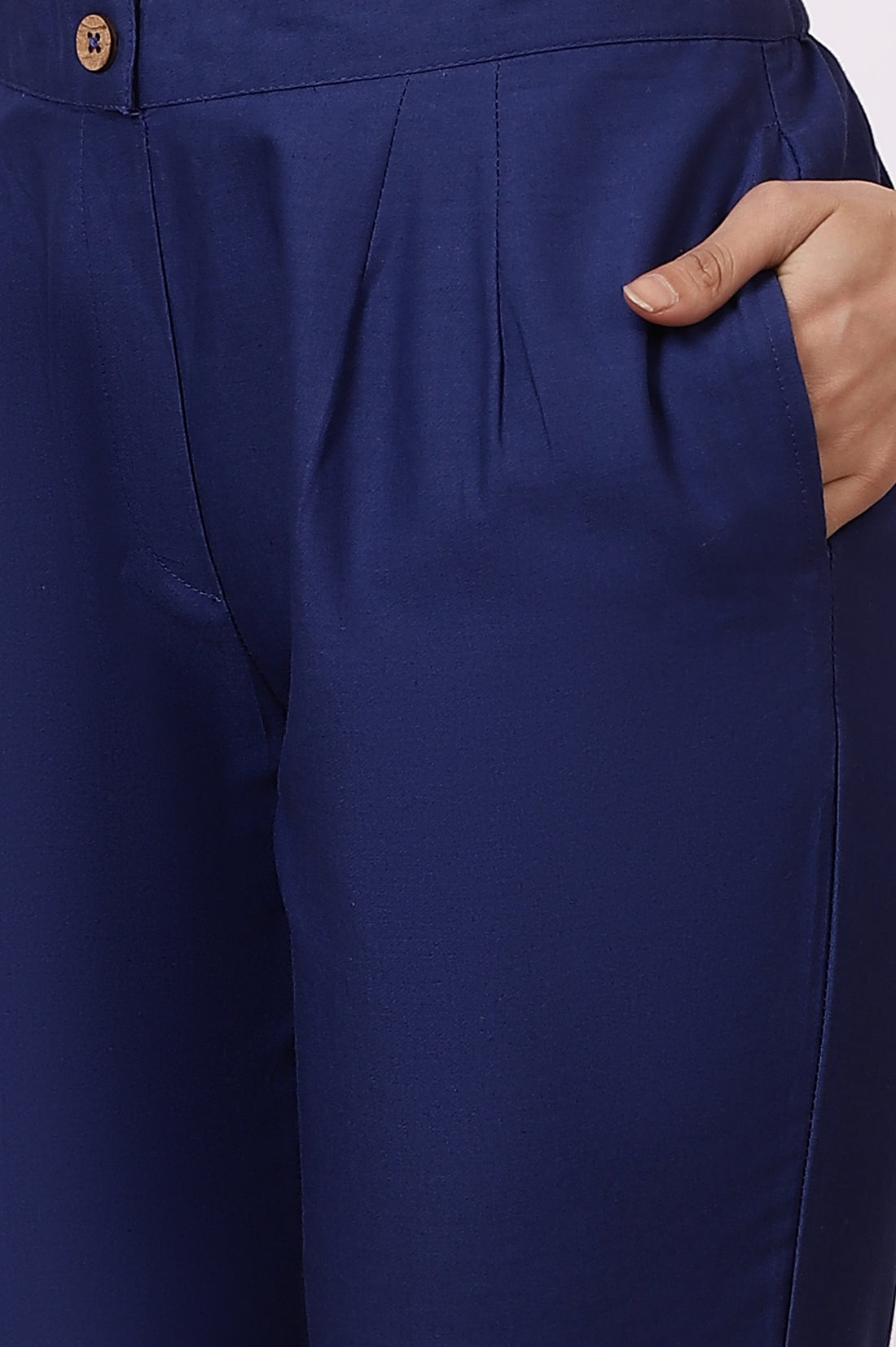 Mint Green Floral Printed Short Kurti and Blue Pants Set