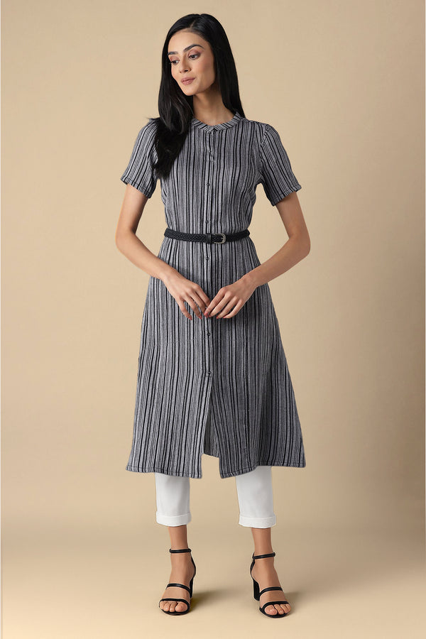 White Pure Cotton A-Line Kurta and Trouser Set