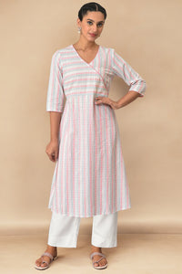 White Pure Cotton A-line Kurta and Palazzo Set