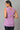 Purple Printed Sleeveless Short Kurti and Denim Jeggings Set