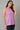 Purple Printed Sleeveless Short Kurti and Denim Jeggings Set